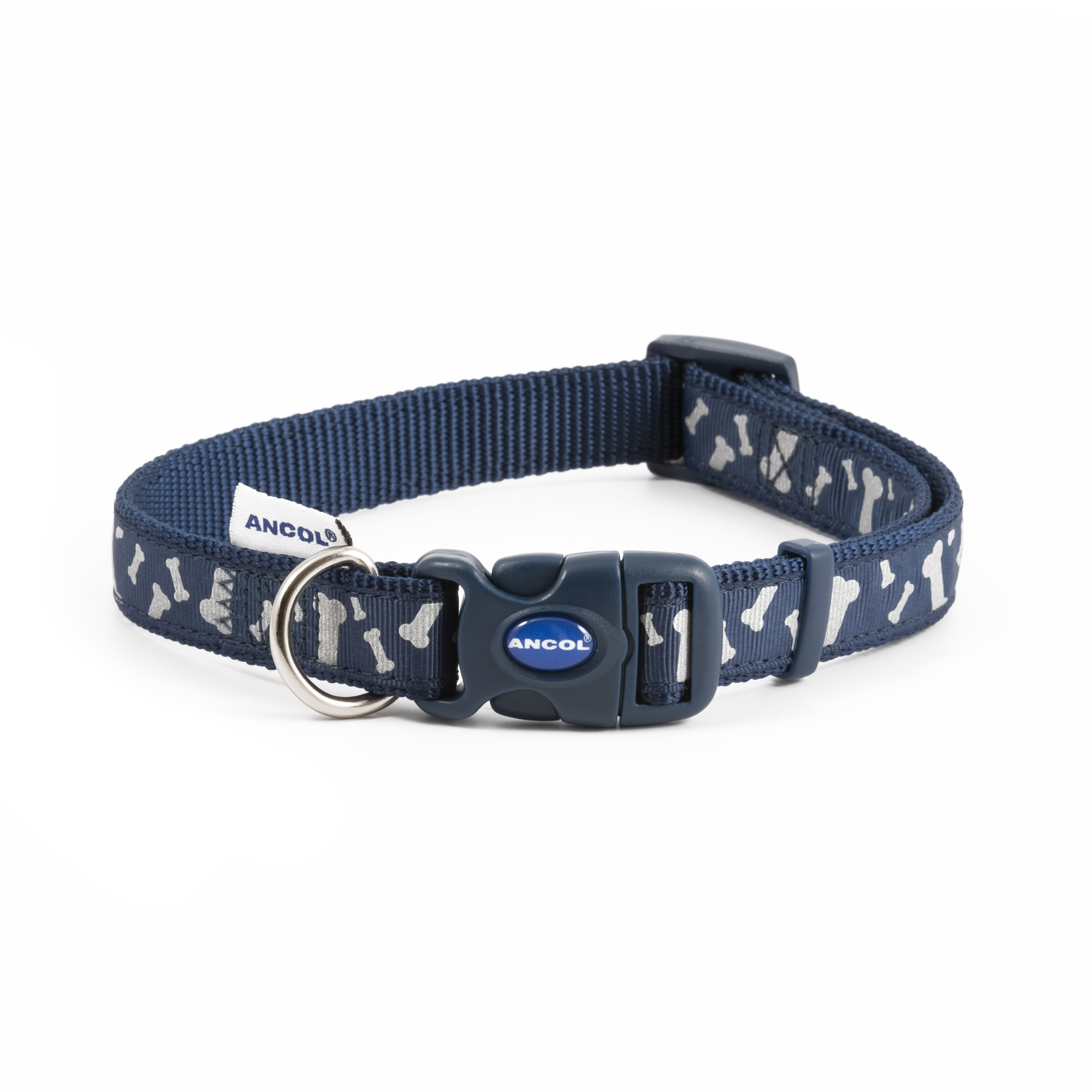Ancol Blue Bone Reflective Collar - Patch's Pet Supplies -Patch's Pet ...